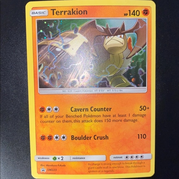 Pokemon | Toys | Terrakion Black Star Promo Sm223 Holo Collectible |  Poshmark